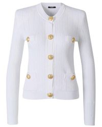 Balmain - Button Detailed Cropped Knitted Cardigan - Lyst