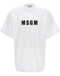 MSGM - Logo Print T-shirt White - Lyst