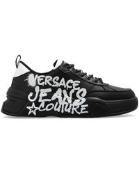 Versace - Graffiti-print Lace-up Sneakers - Lyst