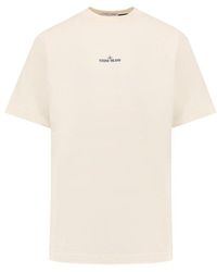Stone Island - Logo Printed Crewneck T-Shirt - Lyst