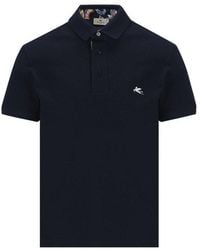 Etro - Logo Embroidered Short-sleeved Polo Shirt - Lyst