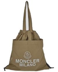 Moncler - Logo Printed Drawstring Tote Bag - Lyst