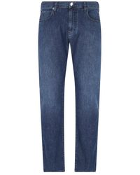Emporio Armani - J45 Regular-fit Worn-wash 8 Oz Denim Jeans - Lyst