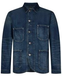 RRL - Button-up Denim Coat - Lyst