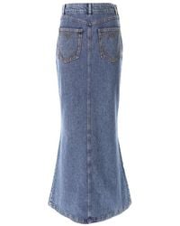 Moschino - Jeans Flared Denim Maxi Skirt - Lyst