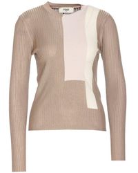Fendi - Color Blocked Knitted Top - Lyst