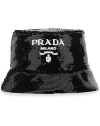 Prada Sequins Bucket Hat - Black