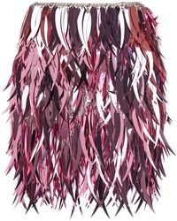 Rabanne - Metallic Feather Skirt Skirts Pink - Lyst