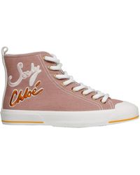 See By Chloé Embroidered Logo High-top Trainers - Pink
