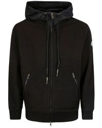 Moncler - Zip Up Contrasted Hoodie - Lyst