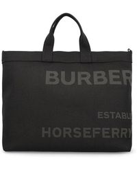 Burberry Horseferry Print Tote Bag - Black