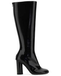 Bottega Veneta - Leather Raffia Atomic Boots - Lyst
