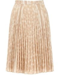 Burberry Deer Print Pleated Skirt - Natural