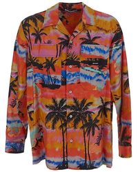 Palm Angels - All-over Palm Printed Buttoned Shirt - Lyst