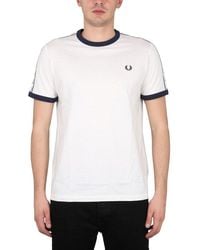 Fred Perry - Taped Ringer T-shirt M4620 Snow Xxl - Lyst
