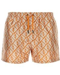 Fendi - Embroidered Polyester Swimming Shorts - Lyst