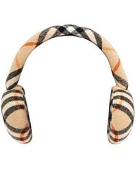 Burberry - Check Pattern Slip-On Ear Muffs - Lyst