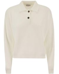 Brunello Cucinelli - Long Sleeved Ribbed-knit Polo Jumper - Lyst