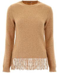 Max Mara Fringe Sweater - Natural
