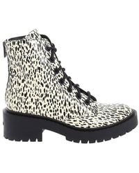 KENZO - Leopard-Printed Lace-Up Boots - Lyst