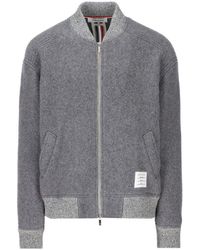 Thom Browne - Logo Patch Zipped Bomber Jacket - Lyst