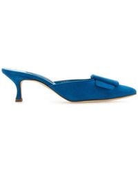 Manolo Blahnik - Maysale Buckle Detailed Mules - Lyst