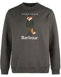 Barbour - X Maison Kitsuné Fox Beaufort Crewneck Sweatshirt - Lyst