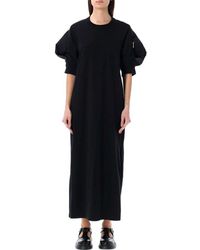 Sacai - Nylon Twill X Cotton Jersey Dress - Lyst