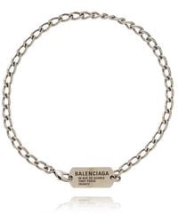 Balenciaga - Brass Necklace With Logo - Lyst