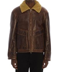 Salvatore Santoro - Shearling-Collar Zipped Leather Jacket - Lyst