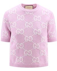 Gucci - GG Knit Short-sleeve Top - Lyst