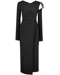 Nanushka Cut-out Wrap Midi Dress - Black