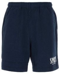 Sporty & Rich - Logo Printed Pocket Detailed Shorts - Lyst