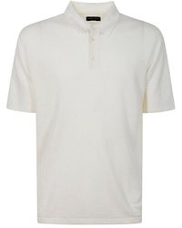 Roberto Collina - Short Sleeved Buttoned Polo Shirt - Lyst