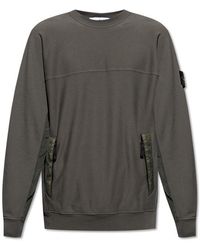 Stone Island - Sweatshirt In Contrasting Fabrics, - Lyst