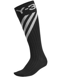 Y-3 Logo Intarsia Sport Socks - Black