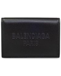 Balenciaga - Logo Embossed Tri-fold Wallet - Lyst