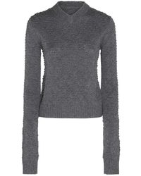 Sportmax - Grey Wool And Cashmere Blend Salve Sweater - Lyst