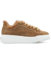 Max Mara - Logo Plaque Lace-Up Sneakers - Lyst