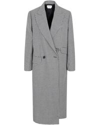 McQueen - Houndstooth Asymmetric Coat - Lyst