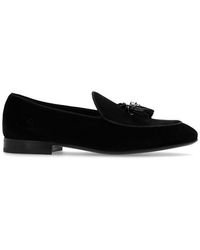 Ferragamo - Tassel Detailed Velvet Loafers - Lyst