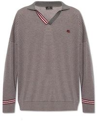 Etro - Striped Knit Polo Shirt - Lyst