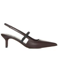 Brunello Cucinelli - Pointed Toe Slingback Pumps - Lyst