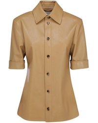 Bottega Veneta - Leather Short Sleeve Shirt - Lyst