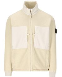 Stone Island - High-Neck Zipped Raffia Sweatshirt - Lyst