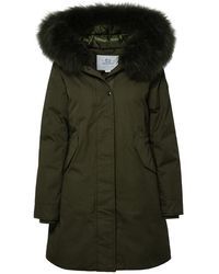 Woolrich - Military Green Cotton Parka - Lyst