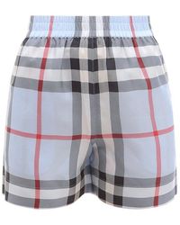 Burberry - Check Patterned Bermuda Shorts - Lyst