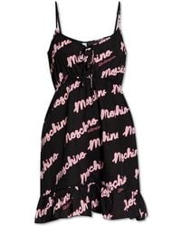 Moschino - Logo Printed Flared Hem Night Dress - Lyst