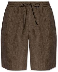 Emporio Armani - Linen Shorts - Lyst