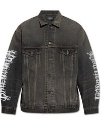 Balenciaga - Denim Jacket With Logo, - Lyst